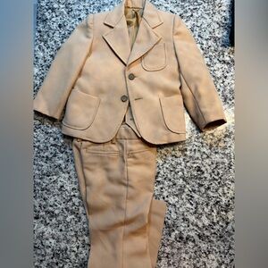 Kenfield Boys Size 5 3-Piece Suit Beige Formal Wedding Outfit